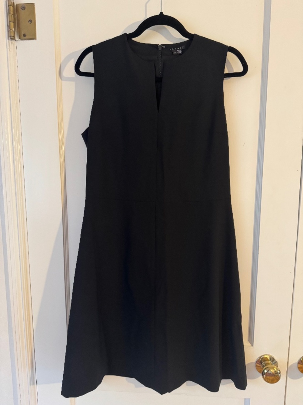 Theory Black Fitted Wool Dress, Size 10